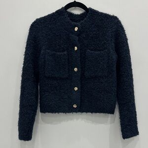 Mango BOUCLE JACKET WITH JEWEL BUTTONS XS